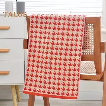 Полотенце для рук из чистого хлопка с шахматным узором, легкое, впитывающее воду, быстросохнущее полотенце, мочалка для занятий в спортзале чёрный