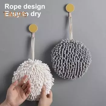 Полотенце для рук из шенилла с крючком для подвешивания, хорошо впитывающее воду мягкое сверхтонкое волокнистое утолщенное полотенце, устойчивое к пятнам, многоразовое кухонное полотенце для уборки A синий