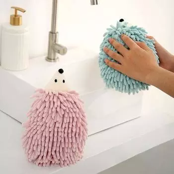 Полотенце для рук из шенилла с подвесным шнуром и липким крючком, хорошо впитывающее воду, с рисунком из мультфильма, сверхтонкое утолщенное волокно, многоразовое использование, для кухни и ванной комнаты G
