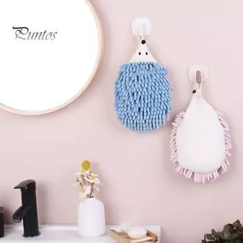 Полотенце для рук из шенилла с подвесным шнуром и липким крючком, хорошо впитывающее воду, с рисунком из мультфильма, сверхтонкое утолщенное волокно, многоразовое использование, для кухни и ванной комнаты A