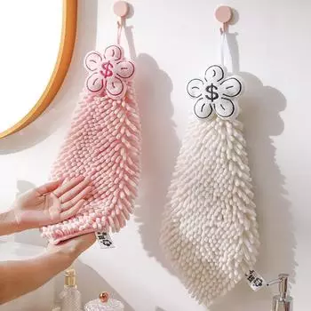 Полотенце для рук из шенилла, вешалки для рук, носовой платок с цветочным узором, детские полотенца для сушки рук, впитывающая салфетка для кухни из микрофибры