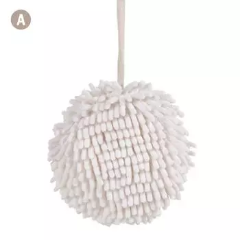 Полотенце для рук из синели, мягкий шарик с подвесной петлей, микрофибра, кухня, ванная комната 17*17cm белый