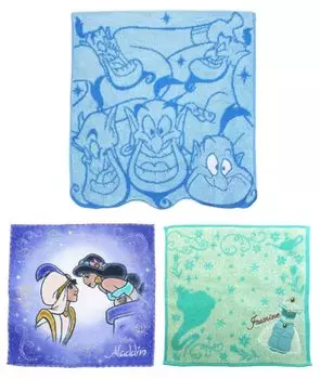 Полотенце для рук Marushin Aladdin, носовой платок, набор из 3 узоров, дезодорирующий жаккард Genie Pop Face, синее, рюшами, Arabian Days, жасминово-зеленое платье и
