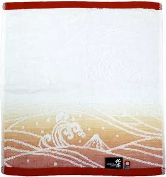 Полотенце для рук Marushin Katsushika Hokusai 34 x 36 см Okinami Red Сделано в Японии Сертифицированное полотенце Imabari 0515015000 красный
