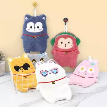 Полотенце для рук, милое полотенце для рук для детей, полотенце для ванной, носовой платок для кухни и тряпка для вытирания рук. белый