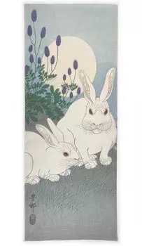 полотенце для рук от Koson Rabbit на Полная часть 2 Укиё-э Охара, Луна,