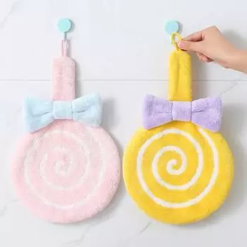 Полотенце для рук, отличное впитывающее милое подвесное полотенце в форме леденца, подвесная салфетка, полотенце для лица, тряпка для рук, принадлежности для ванной комнаты