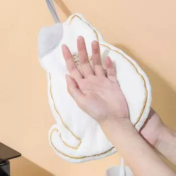 Полотенце для рук с изображением кота, супер впитывающее, быстросохнущее, очень мягкое, подвесное полотенце, чистящая подушечка, аксессуары для ванной комнаты оранжевый