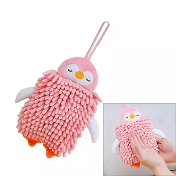 Полотенце для рук с изображением пингвина из шенилла, мягкое, впитывающее, дизайнерское, подвесное полотенце для кухни и ванной комнаты 1 серый