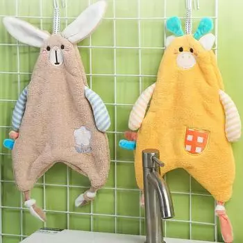 Полотенце для рук с изображением животных из мягкого кораллового флиса, высокое качество, впитывающее кожу, детский носовой платок, кухонные банные полотенца красный