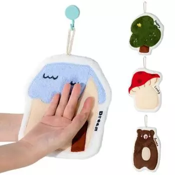 Полотенце для рук с подвесным шнурком, хорошо впитывающее воду, быстросохнущее, утолщенное, из кораллового флиса коричневый