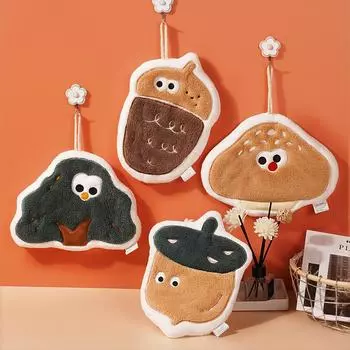 Полотенце для рук с рисунком из мультфильма, подвесное, прочное, впитывающее, кухонное, толстое, быстросохнущее, полотенце из кораллового флиса, детское полотенце для рук