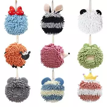 Полотенце для рук с рисунком животных из шенилла - плотное и впитывающее