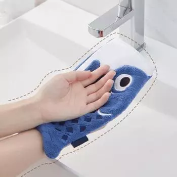 Полотенце для рук со шнурком из микрофибры в форме мультяшной рыбы, быстросохнущее, впитывающее, уменьшающее пятна от воды, сохраняющее руки чистыми, многоразовое подвесное полотенце красный