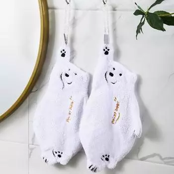 Полотенце для рук Супервпитывающее, быстросохнущее, невыцветающее, устойчивое к разрыву, безворсовое, в форме медведя, толстая салфетка, чистящее полотенце, поставка в отель. белый