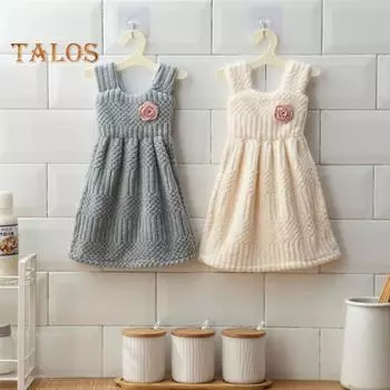 Полотенце для рук в форме платья принцессы, мягкое коралловое флисовое подвесное полотенце для дома, кухни, ванной комнаты зелёный