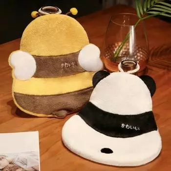 Полотенце для рук водопоглощающее коралловое флисовое мультяшное вафельное полотенце в форме пчелы, тряпка для ежедневного использования жёлтый