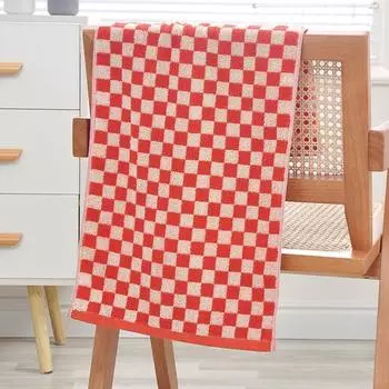 Полотенце для рук Yousheng из чистого хлопка с клетчатым принтом, легкое, впитывающее воду декоративное полотенце для спортзала, быстросохнущая мочалка фиолетовый