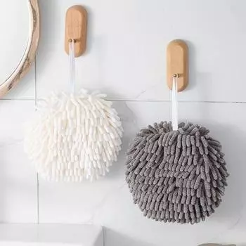 Полотенце для рук Yousheng из шенилла с ремешком для подвешивания, хорошо впитывающее воду мягкое сверхтонкое волокно, утолщенное, многоразовое, для уборки кухни, ванной комнаты, полотенце для протирки 1pc белый