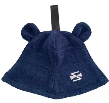 Полотенце для сауны Bear Ear, коврик для сауны, в комплекте [SENFINITY] Шапка, 100% хлопок, ткань, можно стирать, женская, мужская, (военно-морской флот)