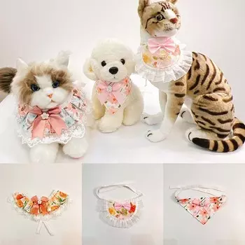 Полотенце для слюней домашних животных Ошейник для кошек Шарф для домашних животных Ошейник для щенков Милый бант Нагрудник для собак 20-35cm