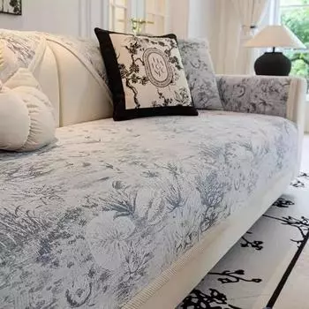 Полотенце для спинки дивана, противоскользящее износостойкое покрытие для дивана из синели, универсальное круглогодичное украшение с рисунком тушью, диванная подушка 70X70cm 1pcs