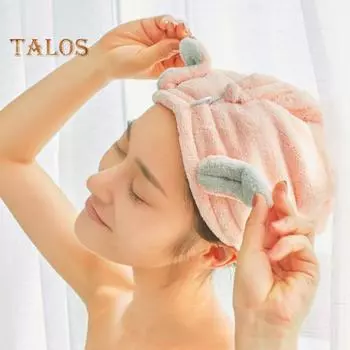 Полотенце для сушки волос, быстросохнущее, супервпитывающее, из микрофибры, милое обертывание для волос с героями мультфильмов, для быстрой и эффективной сушки розовый