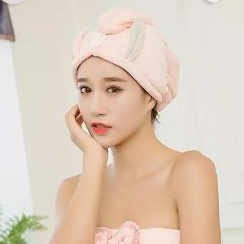 Полотенце для сушки волос, быстросохнущее, супервпитывающее, из микрофибры, милое обертывание для волос с героями мультфильмов, для быстрой и эффективной сушки розовый