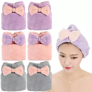 Полотенце для сушки волос KON Water Hair Drying Hair Quick Hair Dry Hair Towel Strong Water After Bath Bath Bath Pool Hair Hair Towel 2 штуки каждого из 3 цветов Фиолетовое полотенце,
