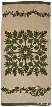 Полотенце для ванной Mom Island с гавайским узором Hello Kitty Lei Mom x Hello 86103573 86103573C Uru бежевый Ширина 60 см x Высота 120 см [стиль Кэти] & (Кэти