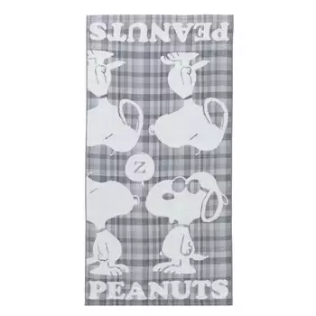 Полотенце для ванной nishikawa Snoopy 60X120 см, моющееся, хлопчатобумажная марля, ворс, узор в клетку PN4606TW Сделано в Японии Сделано в сером цвете Имабари XT14306600 [Nishikawa] 100% & серый