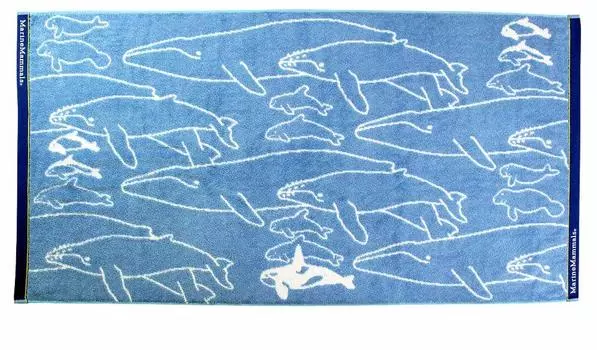 Полотенце для ванны Colorata Sea Mammal 120 x 60 см, дельфин, кит, сделано в Японии, впитывающее воду большое полотенце, полотенце для лица, подарок на Рождество (приблизительно. / синий