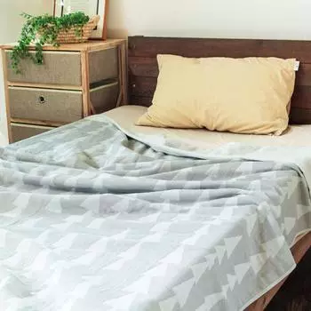 Полотенце fofoca Imabari, марлевое одеяло, треугольное, 140 x 190 см, одинарное полотенце, серое (Луна (011), Один)