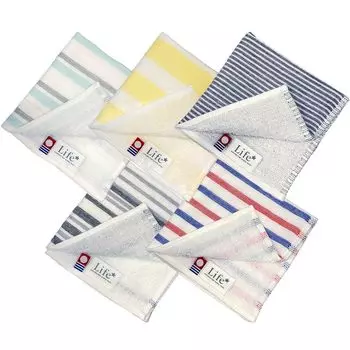 Полотенце Fuwarira Imabari, марлевое полотенце для рук 25 x 25 см, сделано в Японии, хлопковое, одностороннее, марлевое, подарочный набор из 5 цветов, 100% негромоздкое, мужское