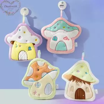 Полотенце «Грибной домик», утолщенное вышитое полотенце из кораллового флиса, впитывающее воду, быстросохнущее, многофункциональное полотенце для детей белый