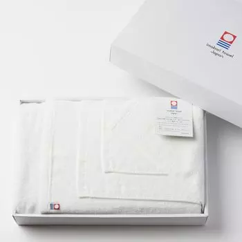 Полотенце Имабари, 2 полотенца для лица, 1 полотенце для рук, 1 банное полотенце, белое, премиум, подарочное, большое