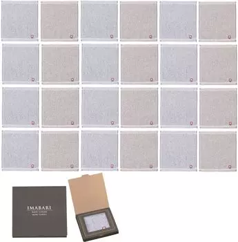 Полотенце Imabari карманного размера в коробке, полотенце для рук 20 x 19 см, темно-серое, приз, подарочный сувенир, поздравительный предмет, возврат товара, небольшой подарок, в индивидуальной упаковке, поставляется в тёмно-синий