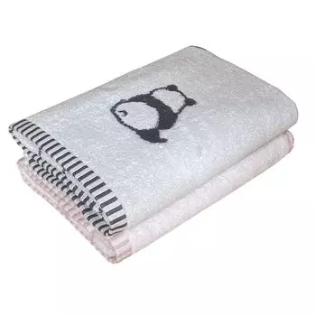 Полотенце Imabari, набор из 2 полотенец с рисунком панды, 60x120 см, хлопковое детское полотенце, впитывающее, пушистое, хлопковое полотенце для детского сада, 100% приятное для кожи