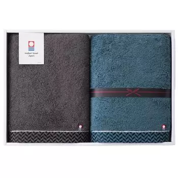 Полотенце Imabari Подарочная коробка с банным полотенцем Imabari, суперплотное банное полотенце премиум-класса темно-серого цвета, 1 комплект полотенец синего цвета, подарок на переезд, поздравления с днем рождения, подарок для ребенка