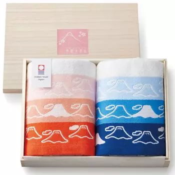 Полотенце Imabari Подарочное полотенце Fuji Face Family Cheerful Сделано в Японии [Dolce duo] Mt. [Подарочный набор/Деревянная коробка] Праздники, Праздники, Возвраты, FJ-1651