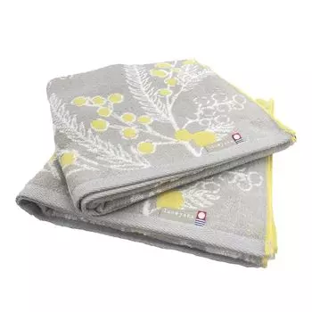 Полотенце Imabari Taoyaka Floral Bath Towel Сертифицированный набор из 2 шт. Водопоглощающие, произведенные в Японии, хлопок 2 шт. 100% (Мимоза, Полотенца)