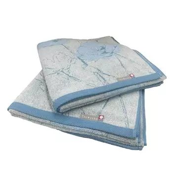 Полотенце Imabari Taoyaka Floral Bath Towel Сертифицированный набор из 2 шт. Водопоглощающие, произведенные в Японии, хлопок 2 шт. 100% (Мак, Полотенца)