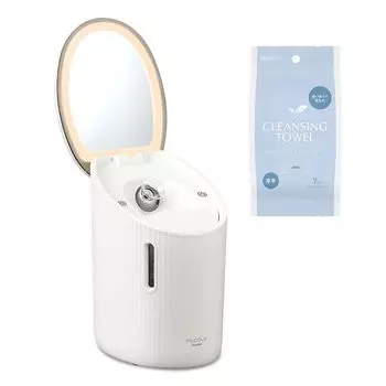 Полотенце Iris Ohyama Face Steamer с 3 3 типами большой емкости с легким для темного снятия макияжа 5-е место в косметическом приборе Vescos по уходу за кожей белый