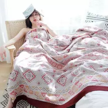 Полотенце из чистой хлопчатобумажной пряжи, летнее прохладное одеяло для одного или двух человек, одеяло для обеденного перерыва с кондиционером, полотенце для дивана 150x200cm