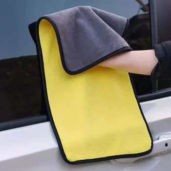 Полотенце из микрофибры для мойки автомобиля, салфетка для чистки автомобиля, подшивка, ткань для ухода за автомобилем, полотенце для мойки автомобиля 30cm x 30cm жёлтый