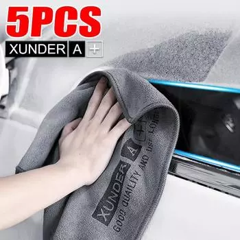 Полотенце из микрофибры для мытья автомобиля, двухстороннее, утолщенное, суперабсорбирующее, салфетка для чистки автомобиля, обернутая по краям, салфетка для сушки автомобиля 1pcs