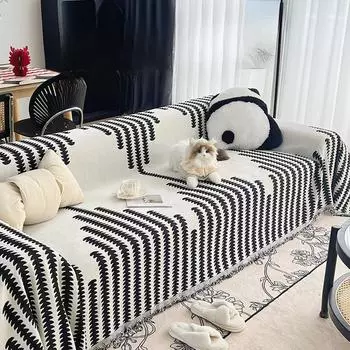 Полотенце из синели для диванных подушек, тканевое одеяло, универсальное универсальное покрытие на четыре сезона, универсальное, не царапающееся 110*110cm