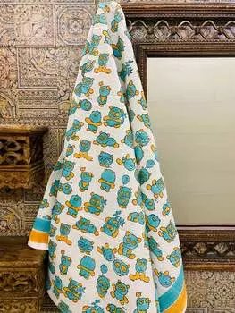 Полотенце из тонкого хлопка с принтом Handblock