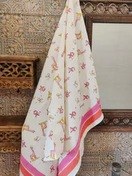 Полотенце из тонкого хлопка с принтом Handblock