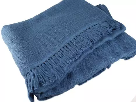 Полотенце Миядзаки Имабари Шаль 170 Сетучи Синяя 180 см x 70 см № 1 синий